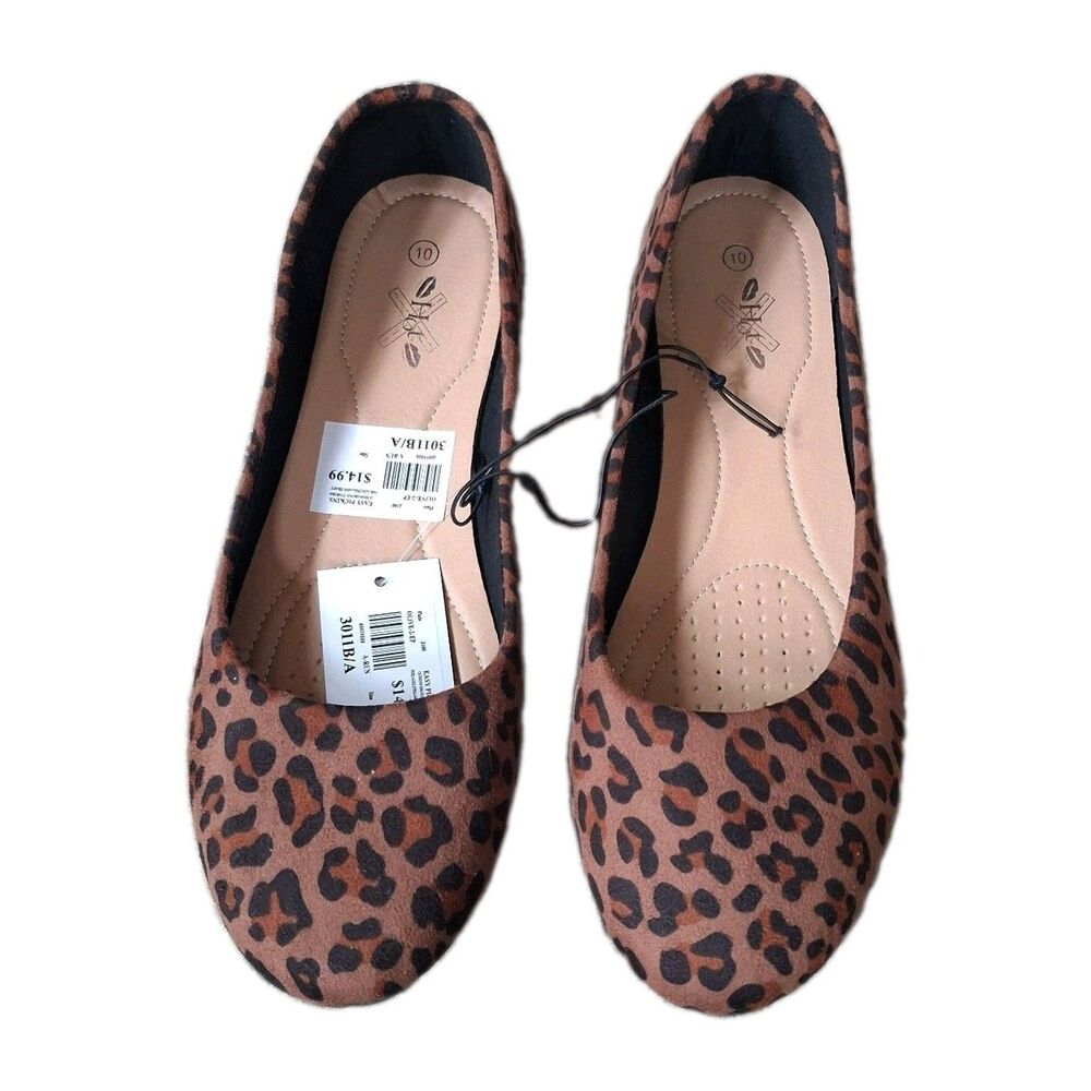Hot Traffic Easy Pickins Leopard Print Ballet Flats Women's Size 10 NWT Indie